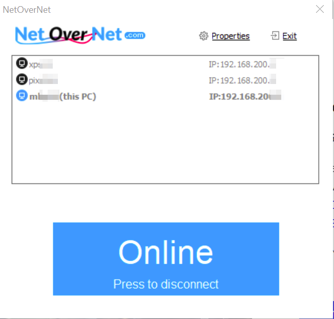 NetOverNet VPN client Windows